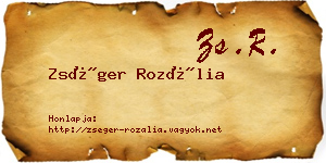 Zséger Rozália névjegykártya